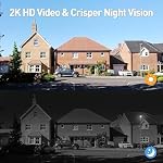 XTU 2K Wireless Video Doorbell Camera No Subscription with Chime & Multi-Angle Bracket, Two-Way Audio, Human Detection, Night Vision, Battery Powered, Compatible with Alexa and Google Home