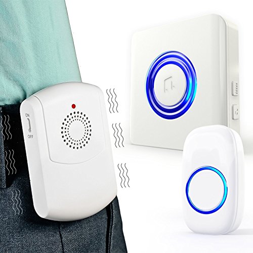Wireless Caregiver Call Button System - Medical Alert System for Seniors & Elderly Care - Caregiver Pagers and Beepers w/ Flashing LED for Hearing Impaired, Belt Clip, Vibrating Receiver, Transmitter - Thumbnail 2