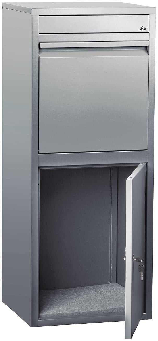 AGT Paketbriefkasten XXL 2er-Set Stand-Paketbriefkasten mit Rückholsperre Stahlblech