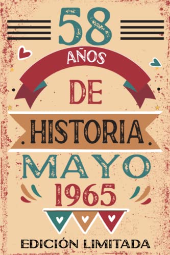58 Años De Historia Mayo 1965: Libro de visitas, cuaderno, 110 páginas de felicitaciones, idea de regalo, regalo Para la esposa, novia, mujer, La madre