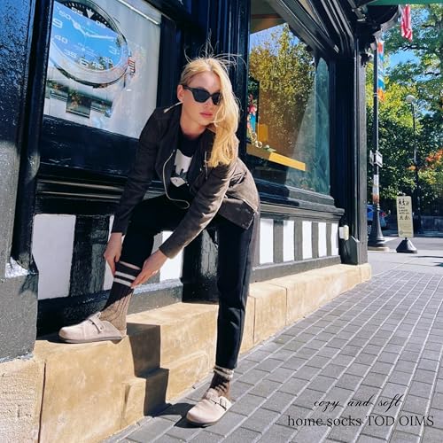 Image of 92% Merino Wool Socks Crew Cozy Heavyweight Home Travel Outdoor Super- Soft Socks, 100% Made in Mongolia