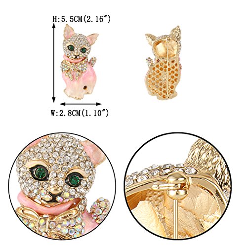 Image of EVER FAITH Austrian Crystal Lovely Plump 3D Bowknot Cat Brooch Enamel Pet Animal Kitten Brooches Dress Suit Sweater Scarves Accessoriesfor Women