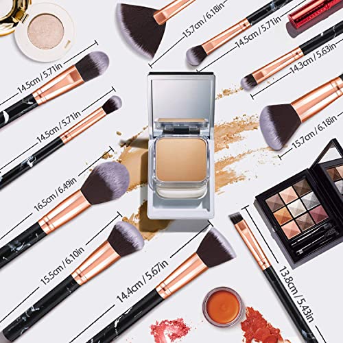 Makeup-Brushes-START-MAKERS-10Pcs-Marble-Makeup-Brush-Set-Foundation-Powder-Blush-Blending-Eyeshadow-Brushes-Sets-for-Face-Eyeshadow-Eyebrow-Concealer-Contour-Highlight-Black Makeup-Brushes-START-MAKERS-10Pcs-Marble-Makeup-Brush-Set-Foundation-Powder-Blush-Blending-Eyeshadow-Brushes-Sets-for-Face-Eyeshadow-Eyebrow-Concealer-Contour-Highlight-Black