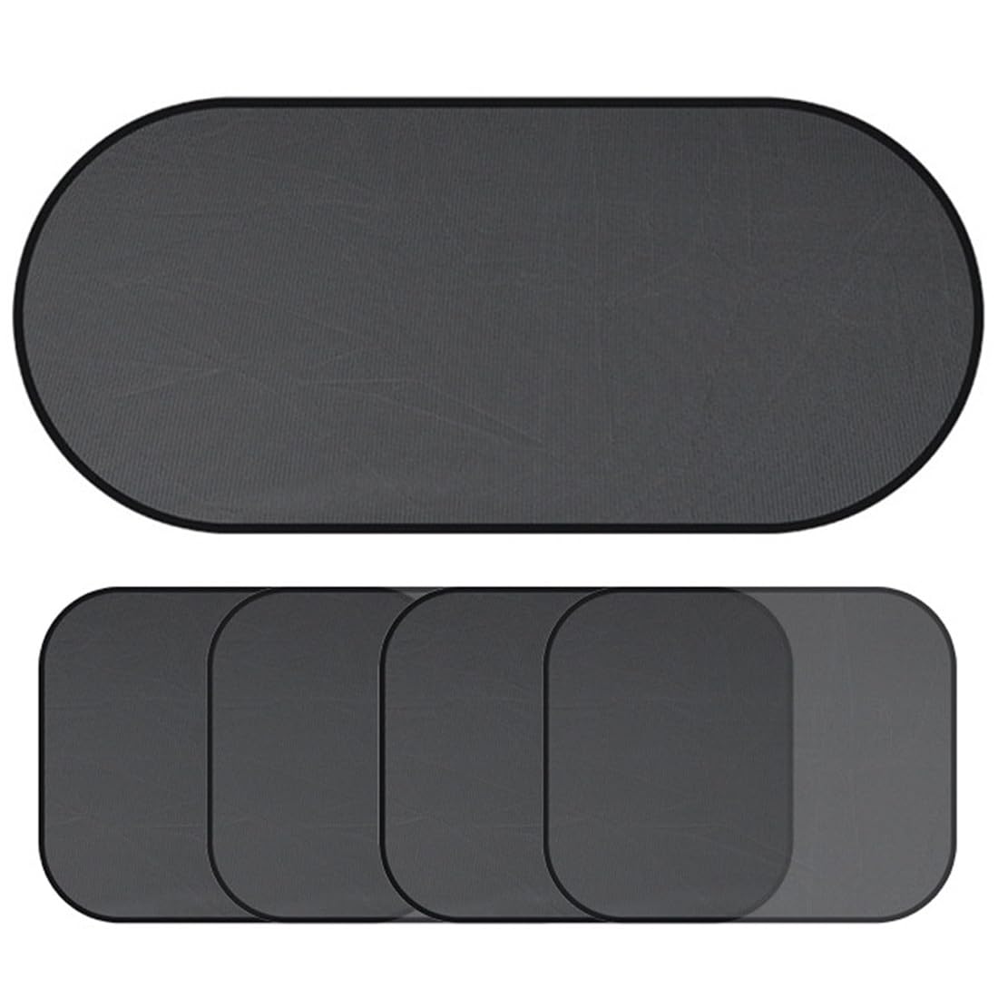 5 Pezzi Parasole Auto Bambini, 2 Coppie Laterali e 1 Posteriore Centrale, Protezione Solare per Finestrino Auto, Nero, per Sedili Posteriori, Viaggi