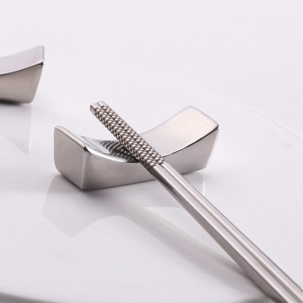 4 Pieces Soportes de Palillos Acero Inoxidable Resto para Palillos Cuchara Tenedor Cuchillo Soporte