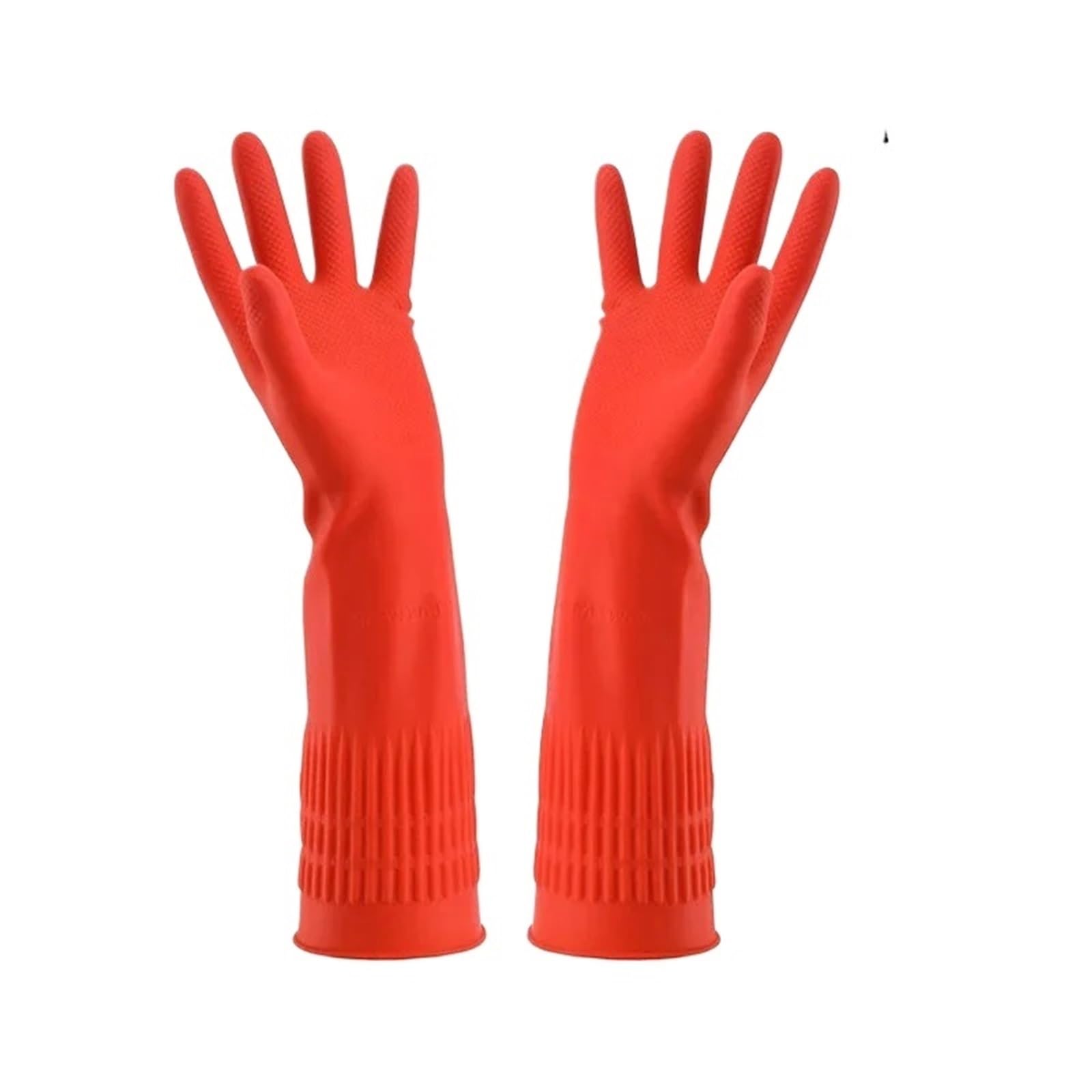 Guantes Limpieza Guantes limpios, 1 par, tallas S/M/L, rojos, flexibles, de goma, for lavar platos, largos, for el hogar, baño, limpieza, accesorios cocina