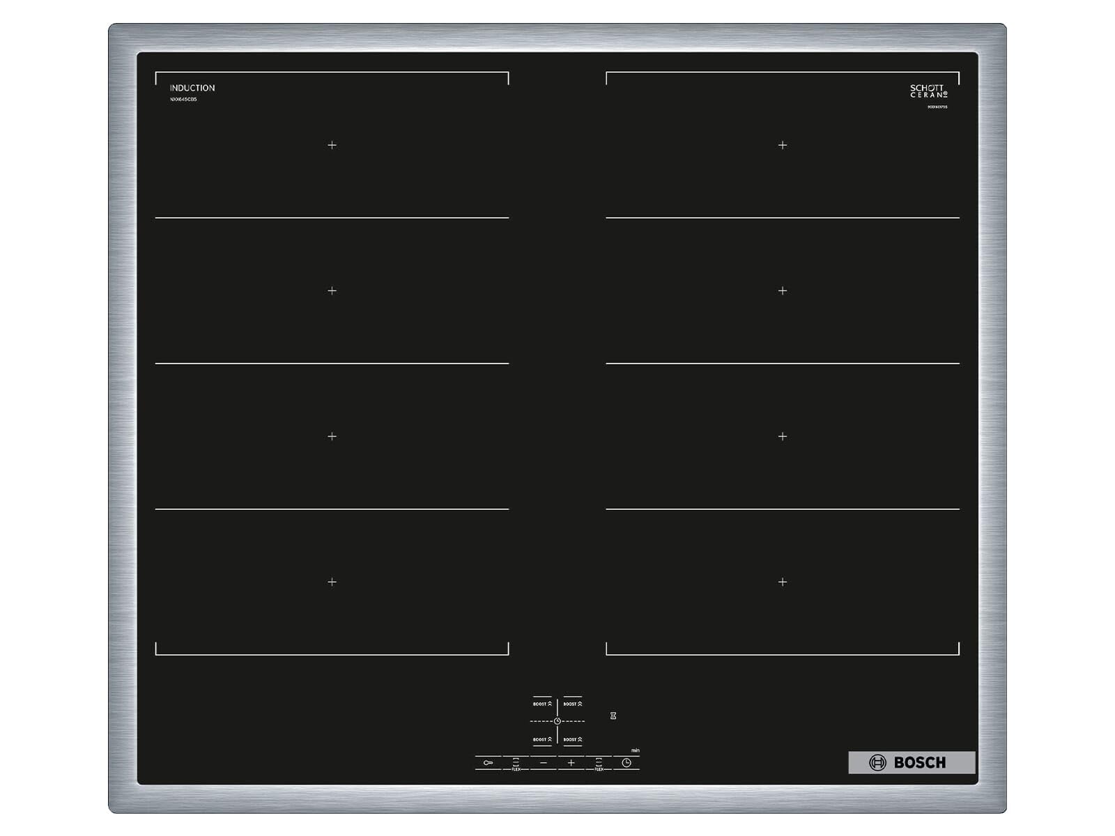 Bosch NXX645CB5E płyta indukcyjna podłączona do kuchenki
