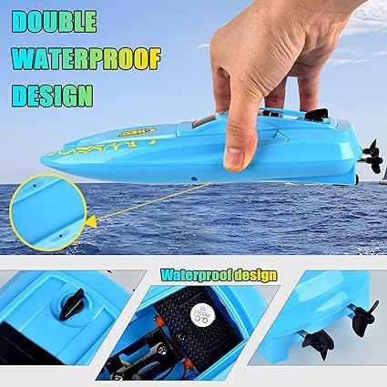EXOMOON RC Boat Remote Control Boats for Pools and Lakes - H126 Mini Racing Boats 2.4GHz 10km/h High Speed Remote Control Boat for Kids Adults Boys Girls Multicolor 4