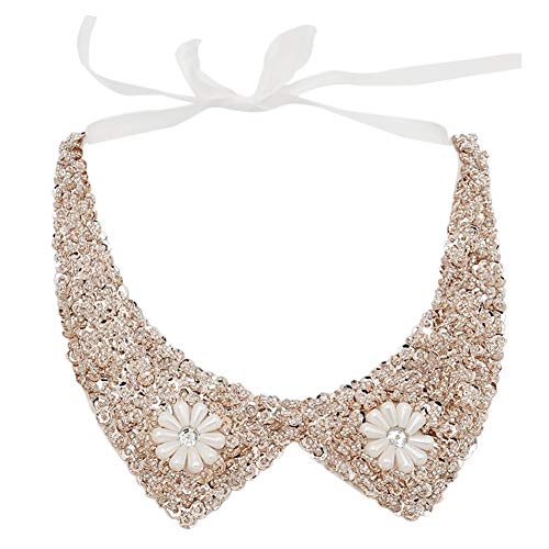 Joyci Sexy Fashion Necklace Chain Detachable False Collar(Sequin B White)