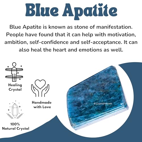Image of Crystal Heaven Certified Apatite Healing Tumbled Stone, Natural Polished Crystals For Diy Crafts, Manifestation, Meditation, Pooja Feng Shui And Reiki Healing (30 Grams)