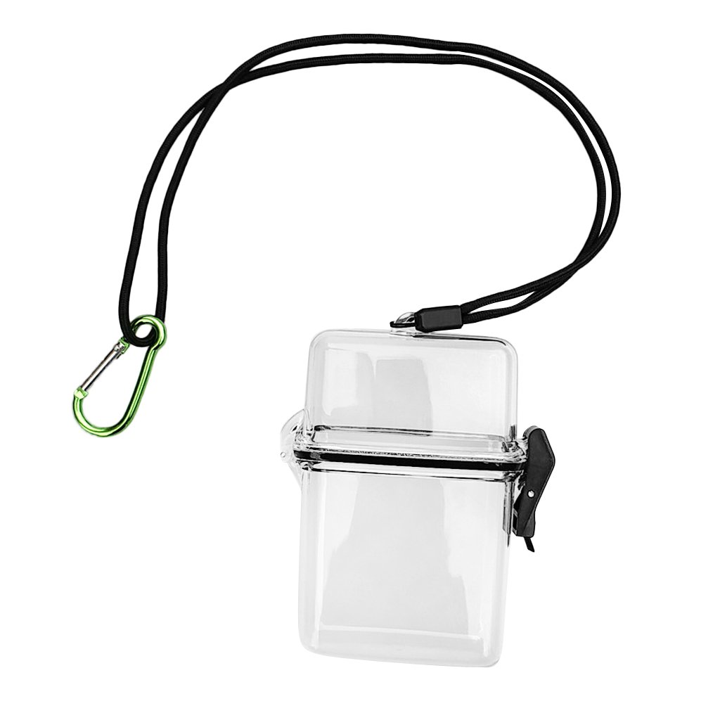 Homyl Premium Taucherei Tauchei Aufbewahrungsbox wasserdicht Dry-Box Trockenbox Transportbox Tragebox mit Befestigungsschnur Karabiner - Transparent