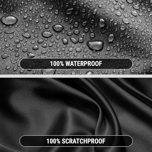 Image of iCarCover Premium Truck Cover for 2004-2014 Ford F-150 Super Cab, 5.5 ft. Short Bed w /Trailer Mirror Pocket Heavy Duty Waterproof All Weather Exterior UV Snow Rain Protection (Stripe - Black /Gray)
