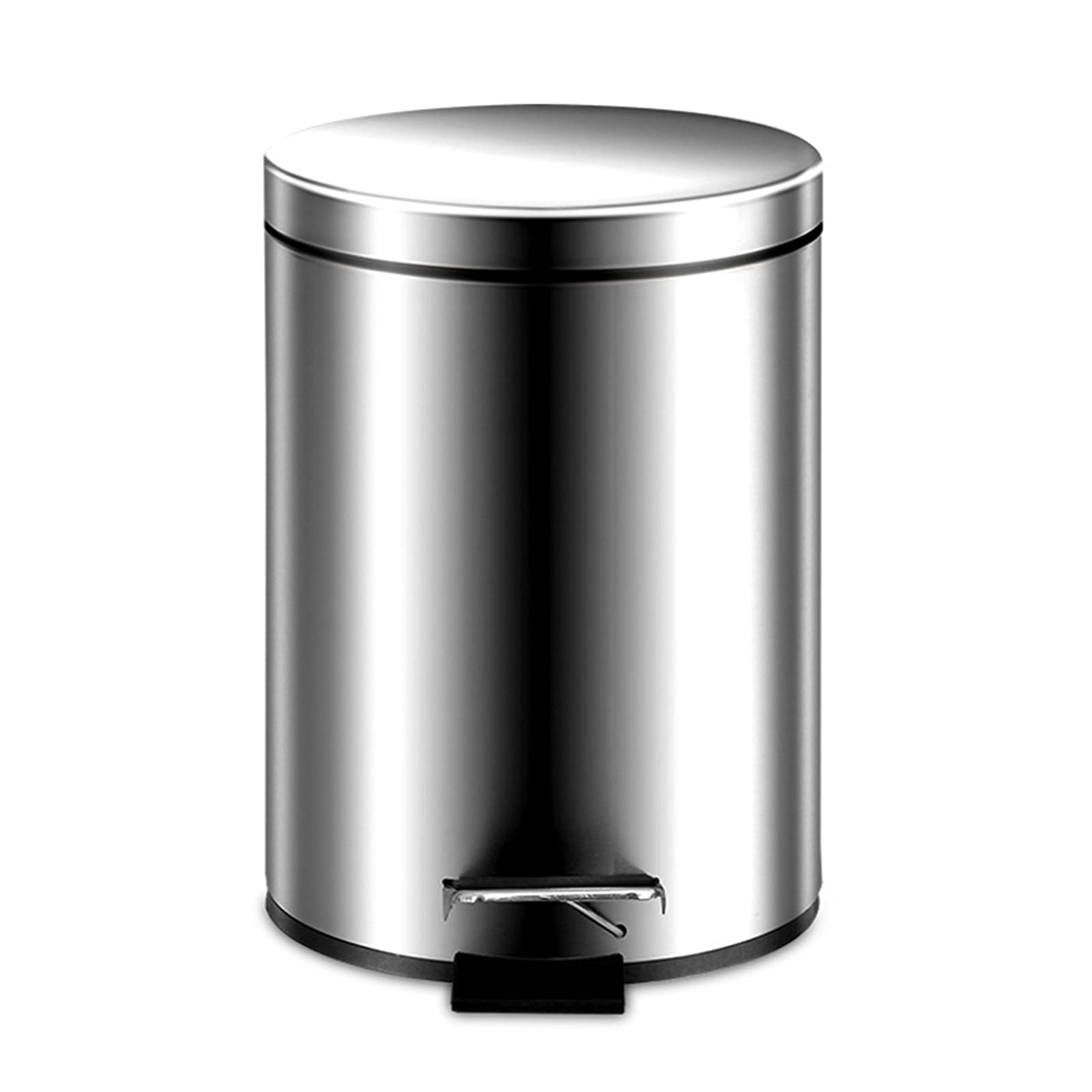 Shuiyuan 8L Brushed Stainless Steel Rubbish Bin Step Trash Can Wastebasket Garbage Container Bin Dust Bin with Lid for Bathroom Kitchen Waste Bin Removable Liner Bucket
