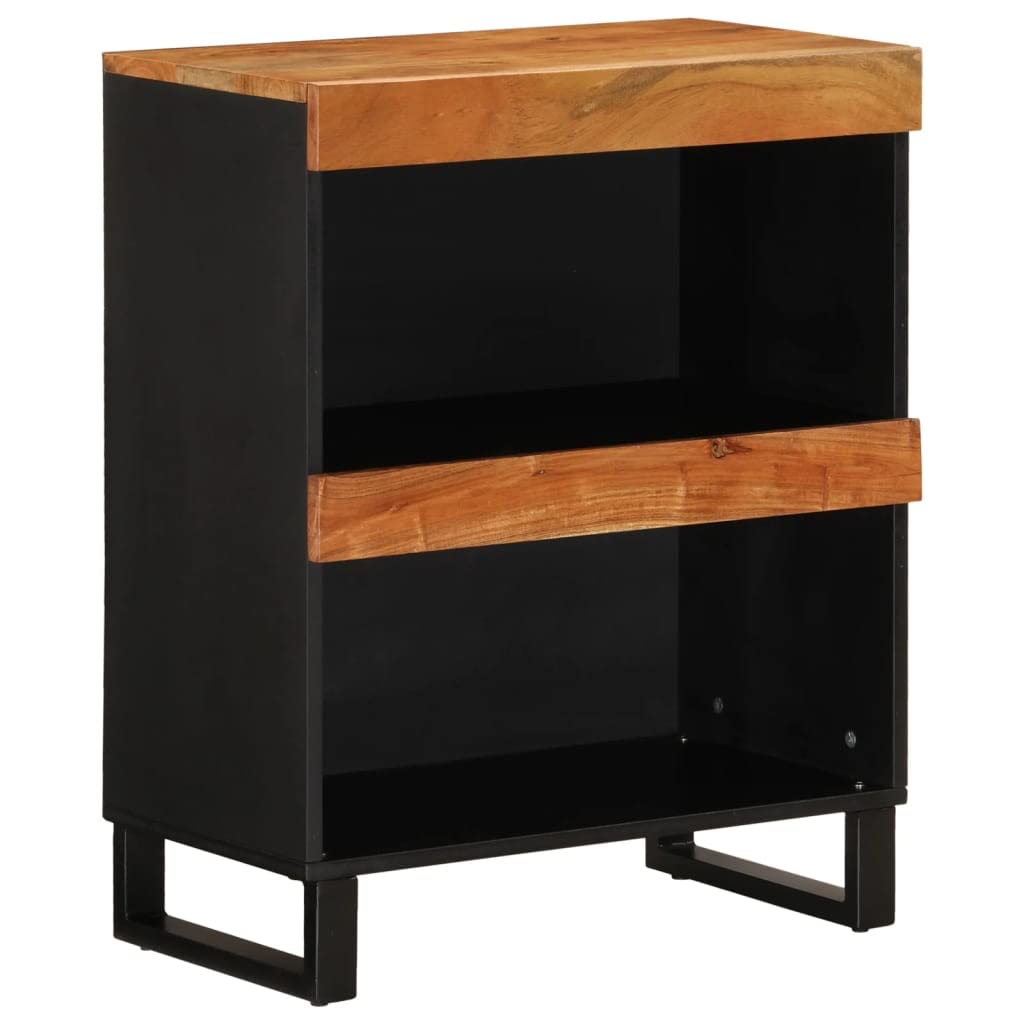 Petite commode de rangement bois d'acacia massif 60cm armoire latérale industrielle pour salon