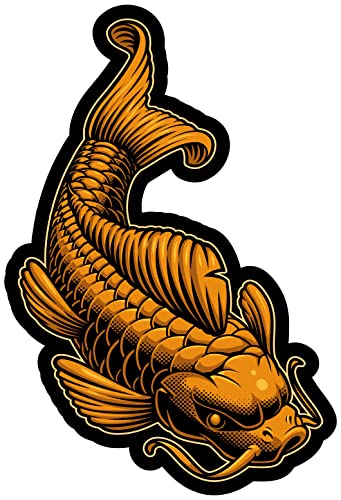 Japanischer Koi Karpfen Aufkleber Autoaufkleber für Motorrad Fahrrad Roller oder Auto Sticker Japan Koi Karpfen Gold Fisch (17x25cm Japanischer Koi Karpfen)