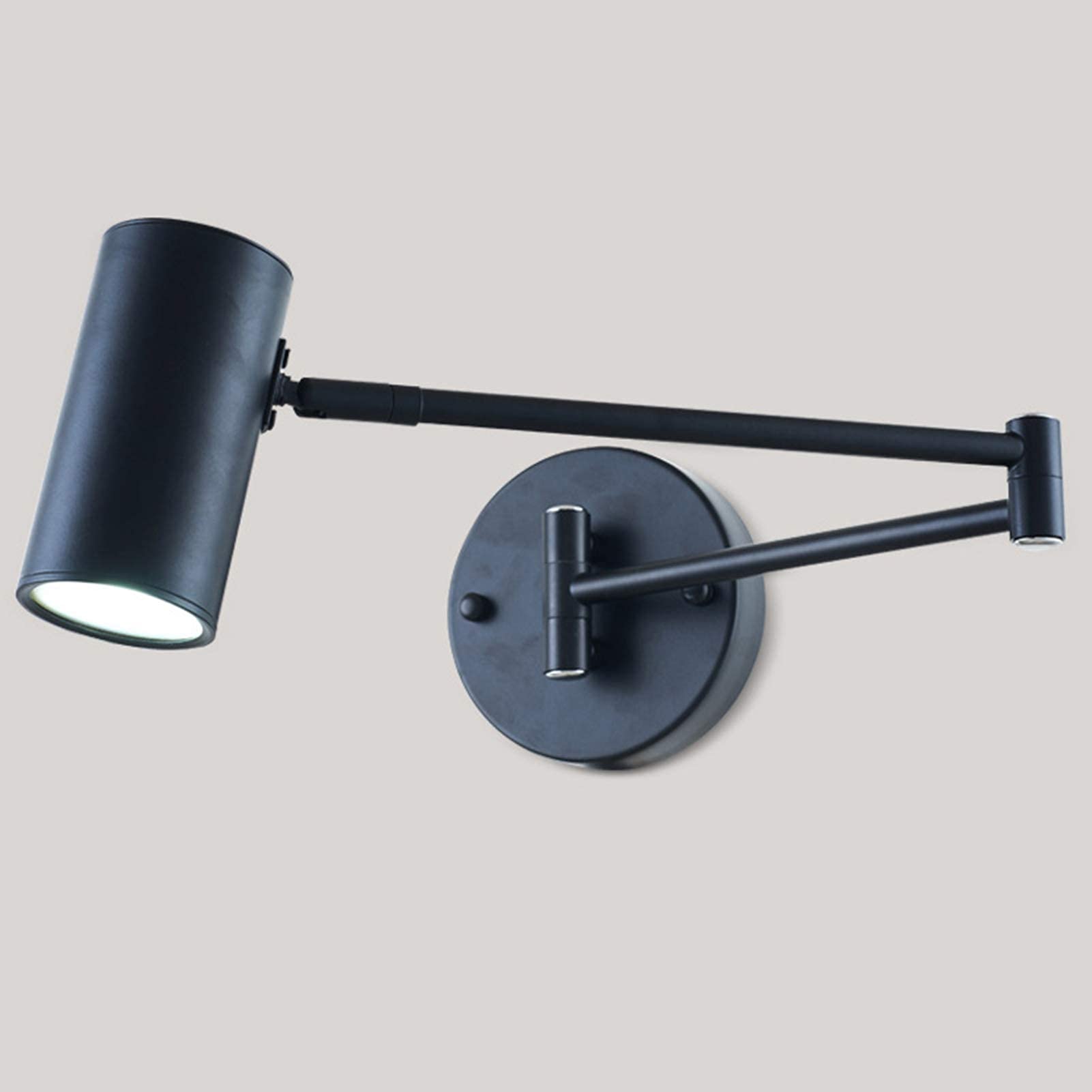 Przemysłowa lampa ścienna podwójna sekcja metalowy kinkiet oświetlenie ścienne regulowana huśtawka długie ramię lampa ścienna E27 do korytarza biurowego loftu, z żarówką, miedź, białe