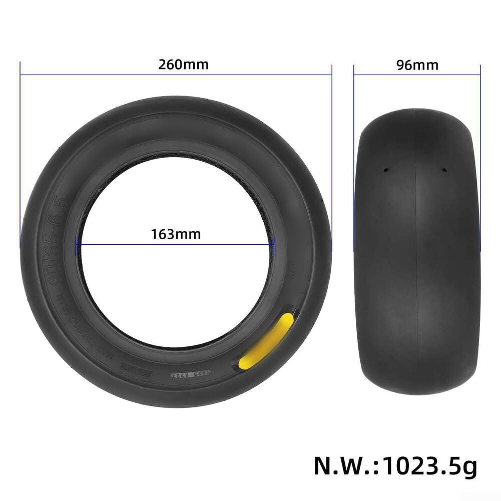 Pneu semi-lisse sans chambre à air 90/65-6,5 Racing Slick Caoutchouc antidérapant facile à installer pour trottinette électrique (Ulip90/65-6.5 noir)