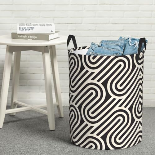 Panier à linge rond pour chambre à coucher, corbeille moderne - 8
