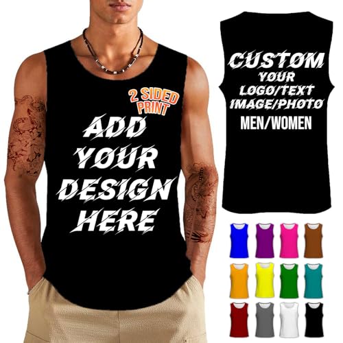 Custom Tank Top for Unisex Personalized Tanks Design Text Image Logo Customizable Gift Sleeveless Shirt for Mom Dad