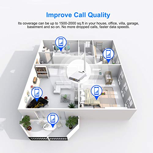 AT&T Signal Booster 4G LTE Cell Phone Signal Booster Amplifier Indoor obdator High Gain FDD 700Mhz Band 12/17 ATT Mobile Phone Signal Booster for Home Use