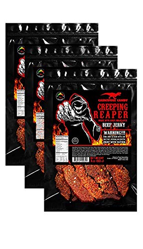â€œCreeping Ghostâ€ Carolina Reaper Beef Jerky (3)-3oz Bag The Reaper is the HOTTEST Pepper in the world! Sweet with Heat~
