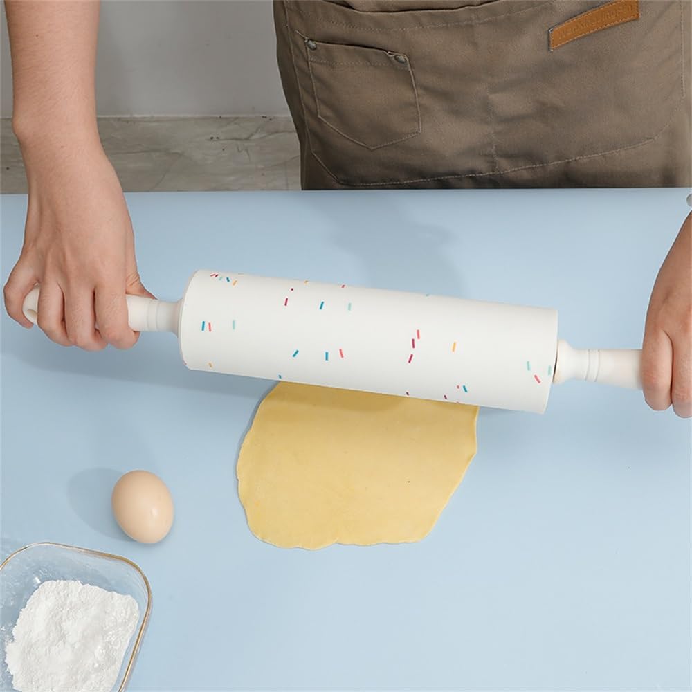 Mattarello in silicone per la cottura, 31 x 4,3 cm, strumento da cucina antiaderente per impasti e pasticceria, ideale compagno di cottura