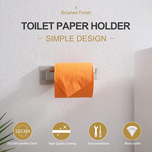 Image of KOKOSIRI Toilet Paper Roll Holder Brushed Nickel Toilet Paper Holder Stainless Steel for Kitchen Bathroom Dispenser Wall Mounted, 2 Pack, B2003BR-P2