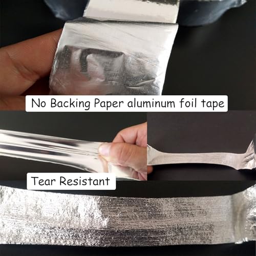 Image of No Backing Paper Aluminum Foil Tape, High Temperature Sealing and Patching 49 Yards, Duct Tape Heavy Duty, Adhesive Tape for HVAC, Air Ducts, Metal Repair, Foamboard, Insulation, Dryer Vent 3.94in