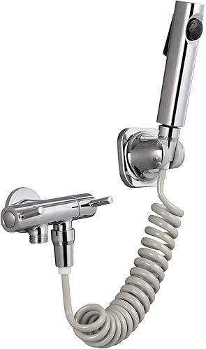 Pulverizador de bidé de mano para inodoro, doble interruptor de control independiente para inodoro, rociador de bidé, adecuado para higiene del