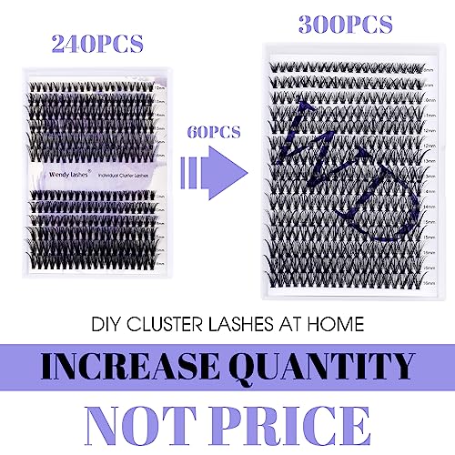 Individual Lashes 300PCS Cluster Lashes Extension DD Curl 40D 0.07mm 8-16mm Mixed Lash Clusters Wide Stem Individual Eyelashes Clusters DIY Eyelashes Extensions at Home(Cluster-40D-0.07-DD-MIX8-16) - Image 4