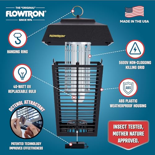 Flowtron Bug Zapper, 1 Acre of Outdoor Coverage with Powerful 40W Bulb
