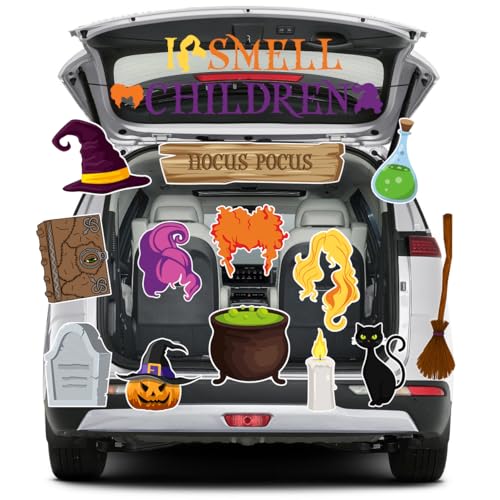 Trunk or Treat Car Decorations Kit, Halloween Trunk or Treat Decorations Kit for SUV, Car, Truck, Outdoor Halloween Garage Door Decorations