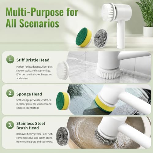 Image of FUHSY 12-in-1 Electric Headstone Cleaning Kit, Multipurpose Gravestone Cleaner Set for Granite Stone Tombstones Includes Electric Brush,Crevice Brushes,Scraper,Sponge,Gloves, Cleaning Solution
