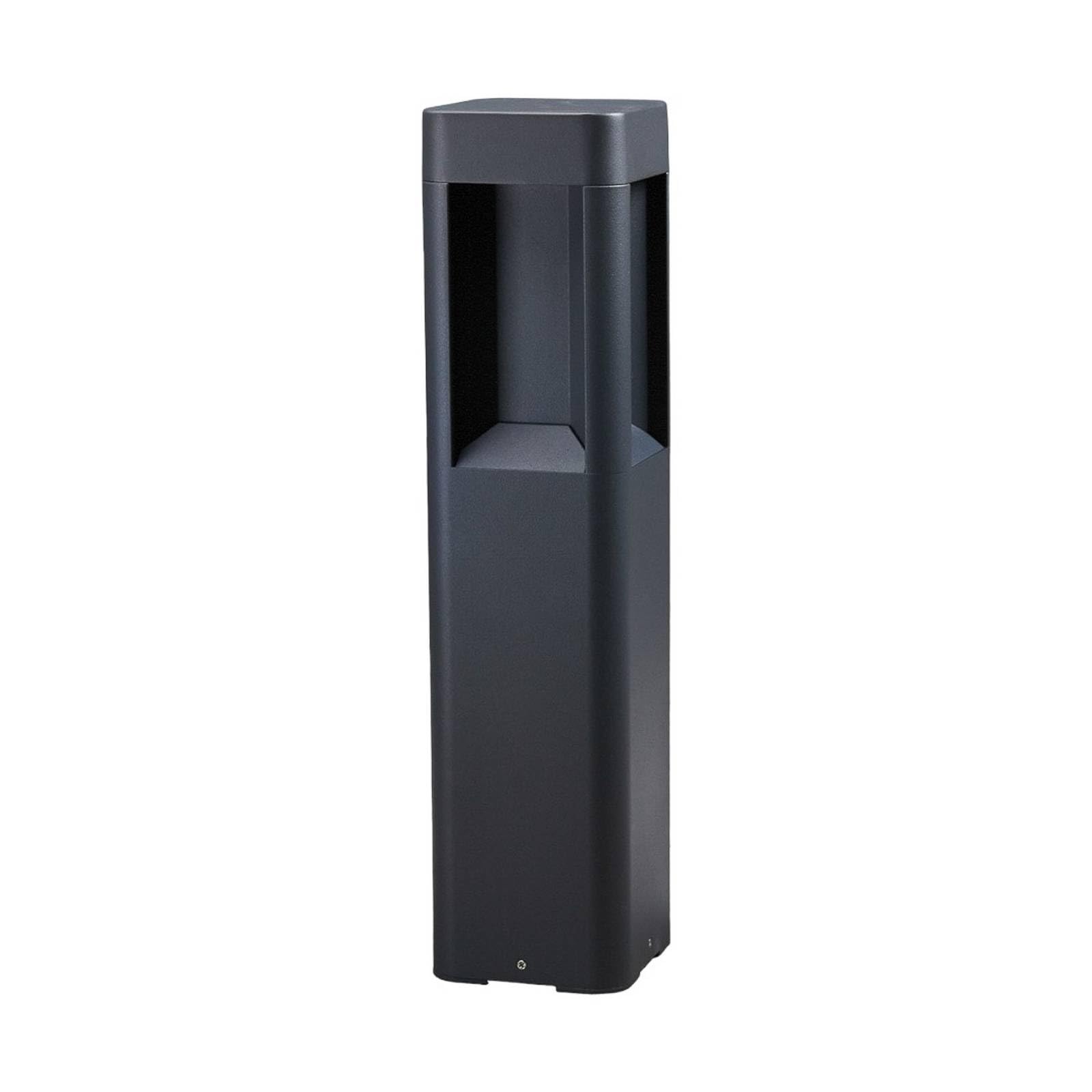 Lucande Black Led Outdoor Lights Annika (Modern) In Made Of Aluminium (1 Light Source,) From Pillar, Garden Path Bollard Lamp