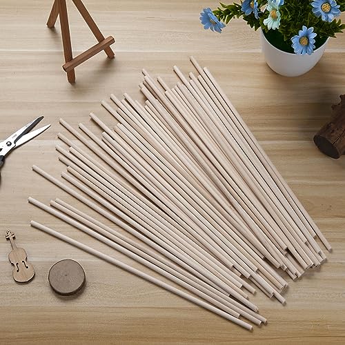 Wooden Dowel Rods 50PCS 6X 300mm Round Craft Sticks for Lollipops and Tiered Cake Unfinished Hardwood for DIY Crafting Photo Booth Props - Image 4