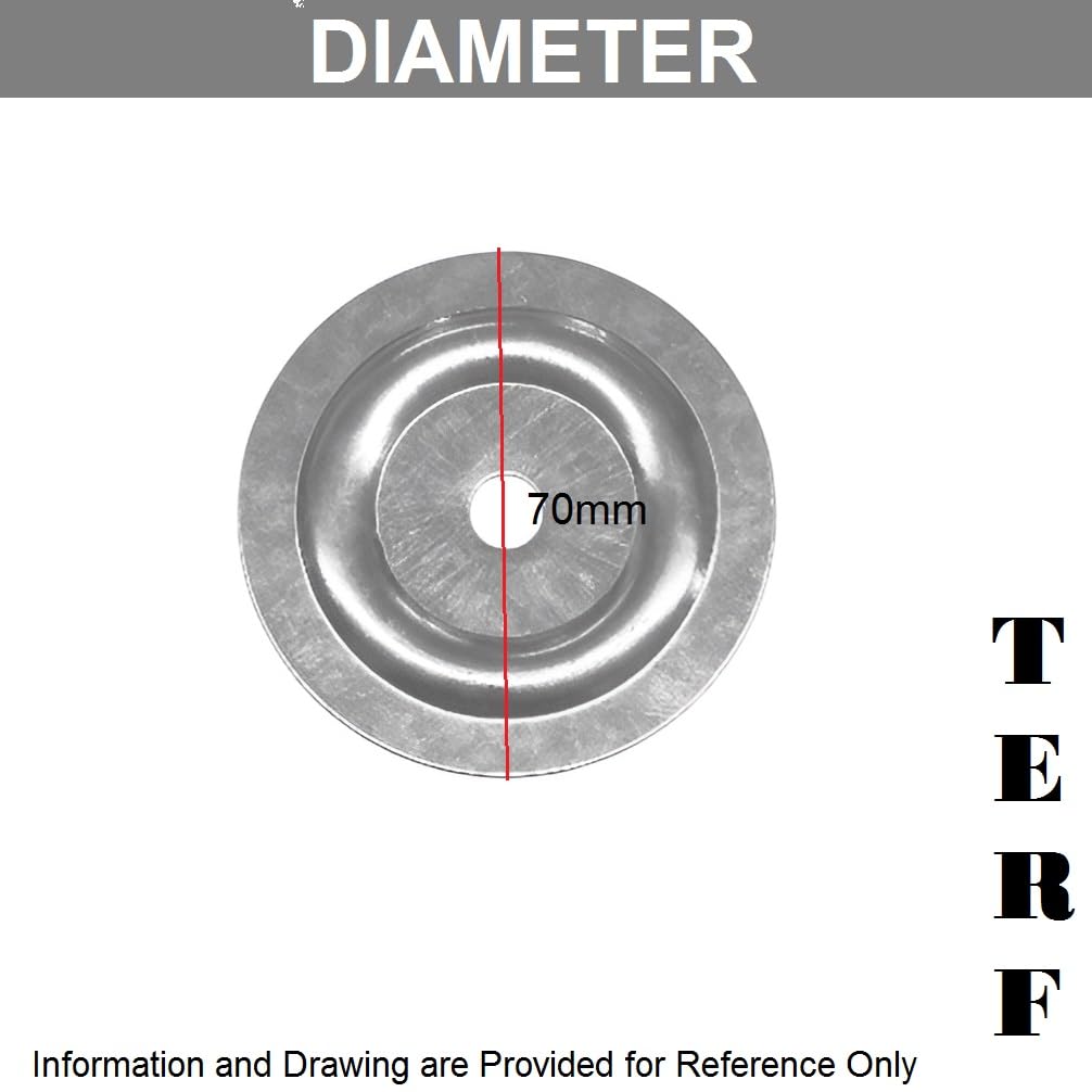 TERF® 70mm Metal Insulation Fixing Discs 70mm (2.75 inch) Metal Insulation Discs Plasterboard Washer for Wall Ceiling Fixings - Image 3