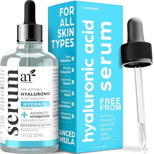 ArtNaturals Hyaluronic Acid Serum – Anti- Aging Facial Serum, Natural Moisturizer w/Vitamin C Serum & Vitamin E – for Skin Care – Reduce Wrinkles & Dark Spots (1 Fl Oz (Pack of 1))