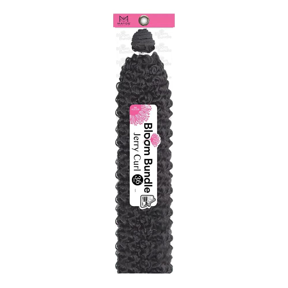 Mayde Beauty Bloom Bundle Weave JERRY CURL 30" (1-Pack, 1 Jet Black) 1-Pack 1 Jet Black