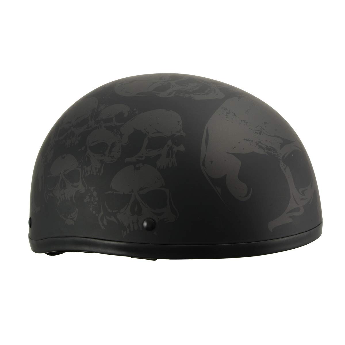 Milwaukee Performance Helmets Americas Smallest DOT Helmet w/Skull Graphics Matte Black