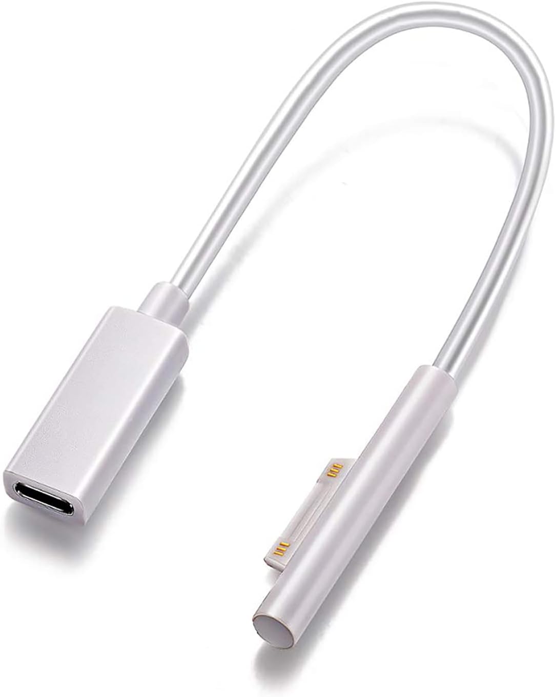 Surface Connect to USB-C Charging dongle (White 0.2m), Requires 45W 15V3A USBC Charger PD Power Supply, Compatible with Microsoft Surface Pro7 Pro6 Pro5 Pro4 Pro3 Laptop2 Surface Go2 Surface Book