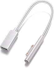 Sisyphy USB C to Surface Rapid Charging Cable "Female Type-C 0.2m White PVC" for Microsoft Surface Pro 10/7/6/5/4/3/X Surface Go3/2/1 Surface Laptop 4/3/2/1 Tablet, 45w15v or above PD Adapter Required