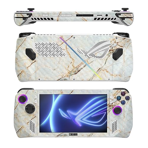 Image of MightySkins Carbon Fiber Skin Compatible with Asus ROG Ally - Antique Marble | Protective, Durable Textured Carbon Fiber Finish | Easy to Apply