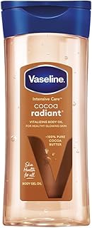 Vaseline Intensive Care Cocoa Radiant Body Oil | With Cocoa Butter | Non-Greasy Formula for Dry Skin | 200 ML