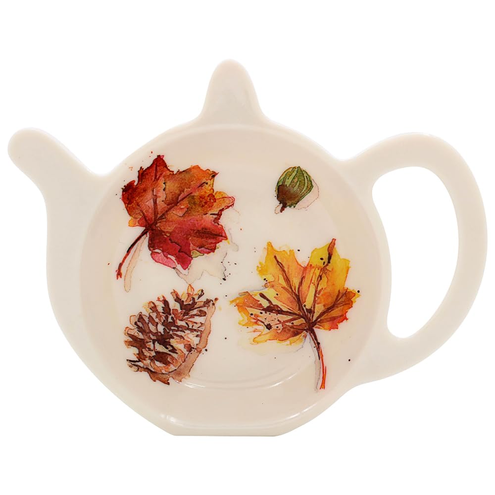 Autumn Leaves Design Melamine Tea Bag Coaster Tidy