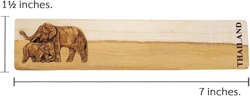 Vista 44 de WitnyStore Marcapáginas de madera tallada de 7 pulgadas de largo, elefante para papá y bebé, hecho a mano, accesorio de artesanía de madera único