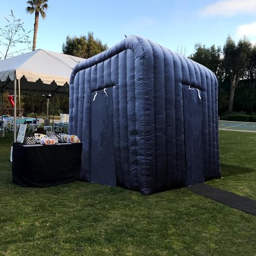 Upgrade Version Inflatable Led Photo Booth (Black, Two Doors, 9.2x9.2x9.2ft),with Air Blower and Remote Controller Portable Cube，for Party, Wedding, Anniversary, Birthday,Commercial Lease