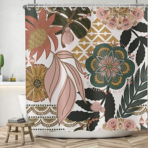 RFFLUX 3D Blumen Duschvorhang 180x200 Cm - Anti Schimmel & Wasserdicht