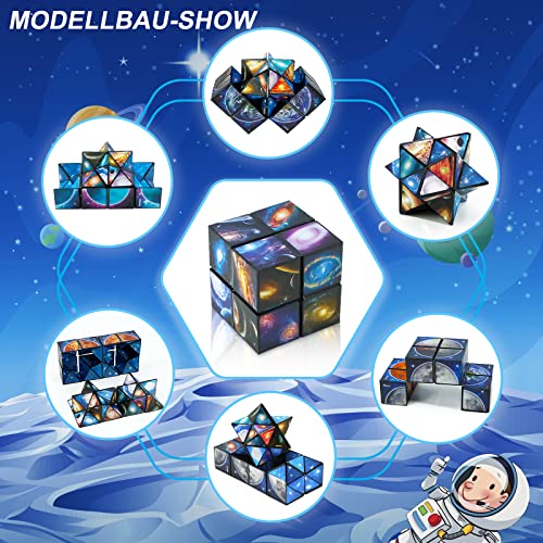 Star Sky Magic Shape Shifting Box - 2 In 1 Combo Infinity Cube Fidget Toy Magic Star Cube Smooth Surface Magic Cube Puzzle For Kids And Adults To Stress And Anxiety Relief Mini Preschool Toys #TOP4