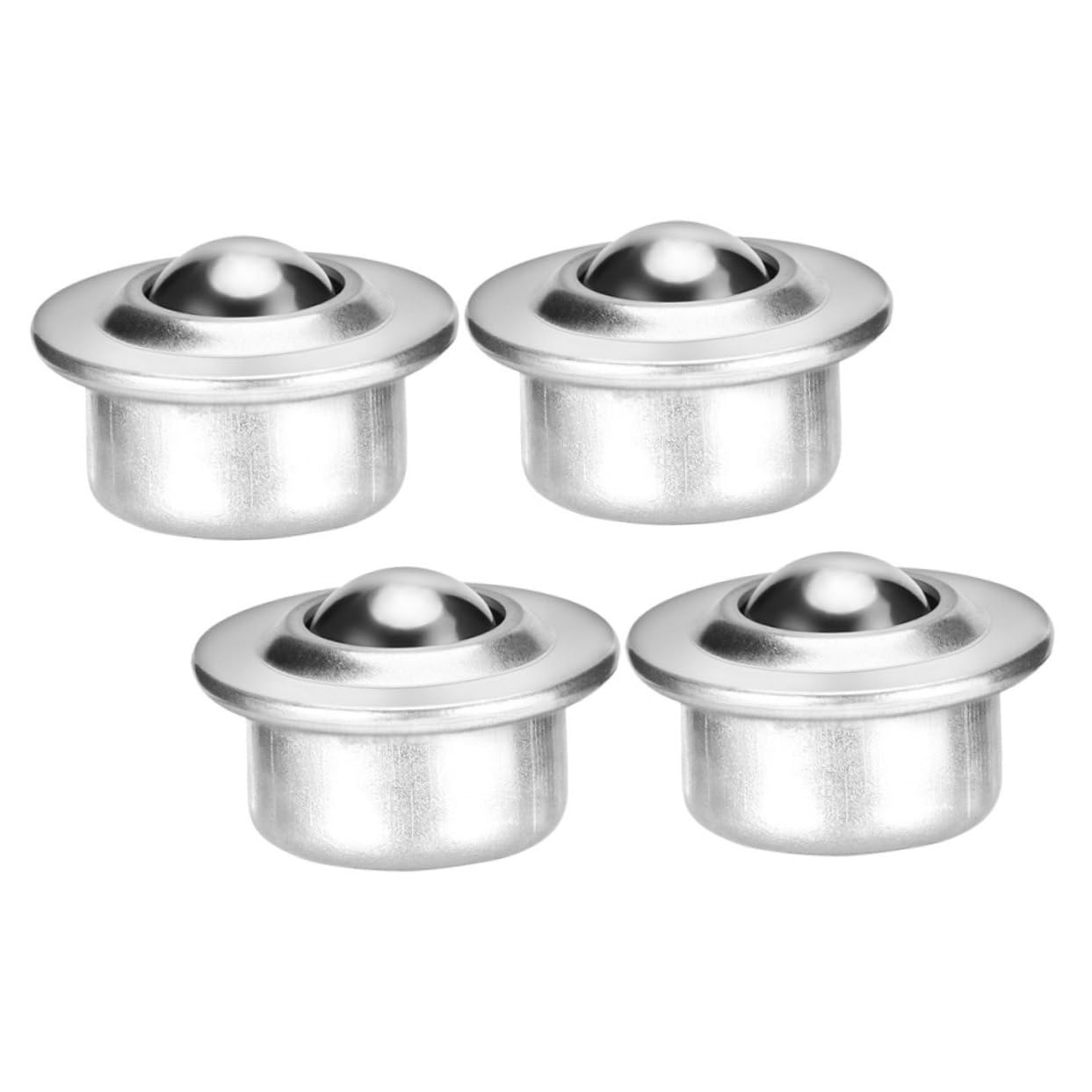 ULTECHNOVO 4pcs Carbon Steel Silver Furniture Roller Bearing Roller Ball Bearings Ball Caster for Furniture Appliance Rollers