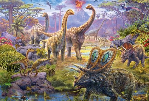 Schmidt CGS_56495 Dinosaurs Puzzle Box (2x60pc/2x100pc), Multicolor